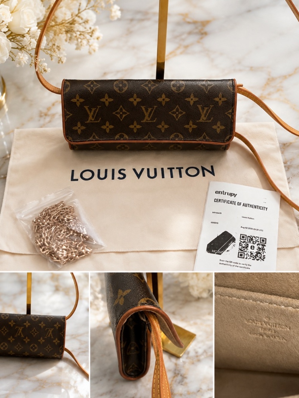 Louis Vuitton Long Front Flapover Clutch Small Crossbody